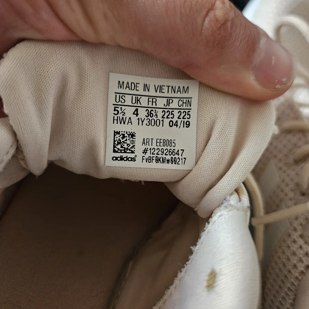 Adidas Cream Sneakers Knit Upper Minimalist Design